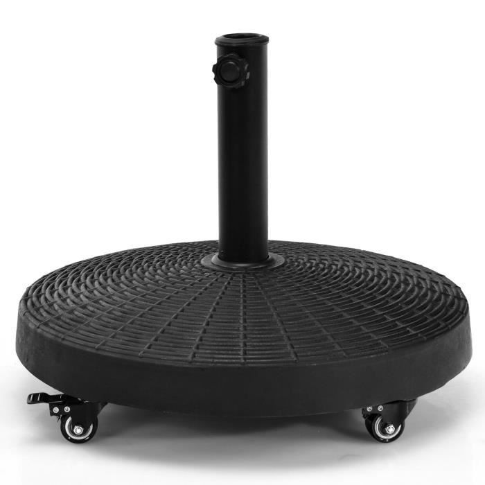 Pied de Parasol à Roulettes COSTWAY  φ52CM 23KG, Socle Parasol Extérieur pour Mâts  de Parasol 38/48 mm(Ø52 x H41)