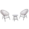 Acapulco : Ensemble 2 fauteuils oeuf + table basse gris clair(Gris clair)