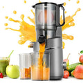 Extracteur de Jus Lent AMZCHEF Sans Préparation 140mm Nettoyage Rapide 1,8 L Rendement en jus de 99.6% Gris(Gris)