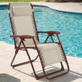 CASABEL chaise pliante Zéro Gravité Terracotta, fauteuil extérieur inclinable et confortable, Acier et toile Textilene résistante(Terracotta/Sans coussin/A l'unité)