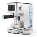 Cafetière Expresso 20 Bars 1200W COSTWAY-1,7L-Écran Tactile LCD-Buse Vapeur-Café Moulu-Chauffe-tasses-Fonction Mémoire-Préchauffage(Réservoir d'eau : 1)