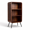 Bibliothèque en bois foncé de 80 x 40 x 120 cm avec étagères ouvertes