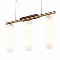 Suspension en métal avec trois abat-jours blancs en verre 30 x 10 x 10cm