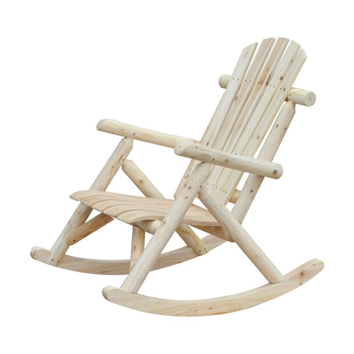 Fauteuil de jardin adirondack - Outsunny - style néo-rétro ergonomique assise dossier ergonomique - bois pin - naturel(Bois Naturel/106 x 26 x 70 cm)