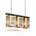 Luminaires suspendus en métal et verre avec motifs décoratifs 40 x 20 x 20cm