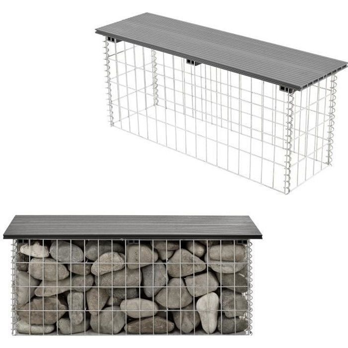 WPC banc du jardin gabion gris(Gris)