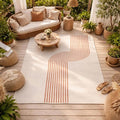 Tapis extérieur, kilim reversible 160x230 LYN2 BM REVERSIBLE terracotta et crème(120 x 170 cm)