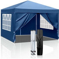 Tonnelle de Jardin,3x3m Tonnelle Pliante POP-UP de Jardin,Protection du Soleil UV 50+,avec Sac(Bleu/2 x 2 m/4 rideaux)