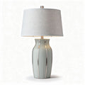Lampe de table en céramique gris clair avec abat-jour en lin 20 x 20 x 50cm