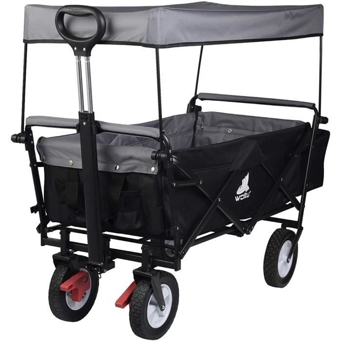 Chariot de manutention pliable WOLTU - capacité de charge 80kg - Anthracite(Anthracite)