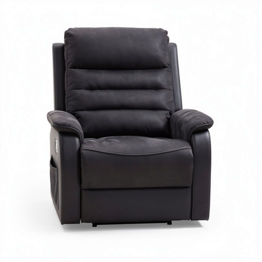 Fauteuil relax en simili cuir noir avec fonction inclinable dimensions 90 x 80 x 100cm