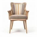 Chaise en bois clair avec coussin en tissu brun 60 x 60 x 80cm pour salle à manger