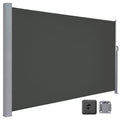 Store Latéral 190 x 450 cm, Brise-Vue Rétractable, Auvent extérieur, Résistant aux Intempéries, pour Jardin, Terrasse,Gris foncé(Gris foncé/160 x 400 cm)