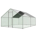 Enclos Poulailler 12 m² avec Toit Imperméable, Acier Galvanisé, Parc Grillagé 3x4x2m pour poules,lapins, Anti UV(3 x 1 x 1)