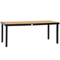 Outsunny - Table de jardin - Aluminium - 190x90x74cm - Bois naturel(Bois naturel/190 x 90 x 74 cm)