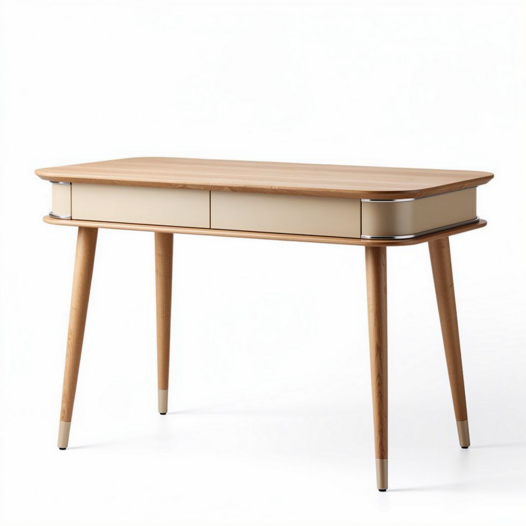 Bureau en bois de hêtre avec tiroirs dimensions 120 x 60 x 75cm couleur naturelle