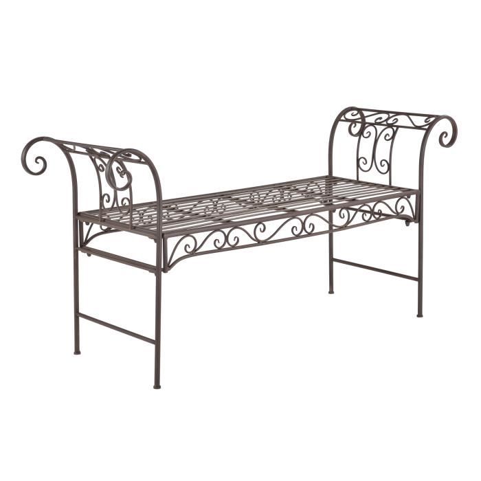 Banc de Jardin Vintage Cossila Extérieur Métal 70 x 147 x 46 cm Bronze(Marron)