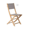 Lot de 2 chaises de jardin RIMINI en bois d'acacia FSC et textilène taupe(Taupe)