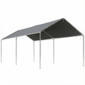Outsunny - Carport auvent pour voitures - Acier - 595x290x260cm - Gris(Blanc)