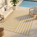 Tapis - THE DECO FACTORY - SUNSHINE COURBE_JAUNE - 120x170 cm - InOut extérieur - 100% RPET(Beige/120 x 170 cm/Courbe)