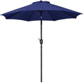 Yaheetech Parasol de Jardin Inclinable 270 cm Extérieur 8 Baleines Bouton-poussoire en Métal Manivelle Marine(Bleu/Diamètre : 230 cm)