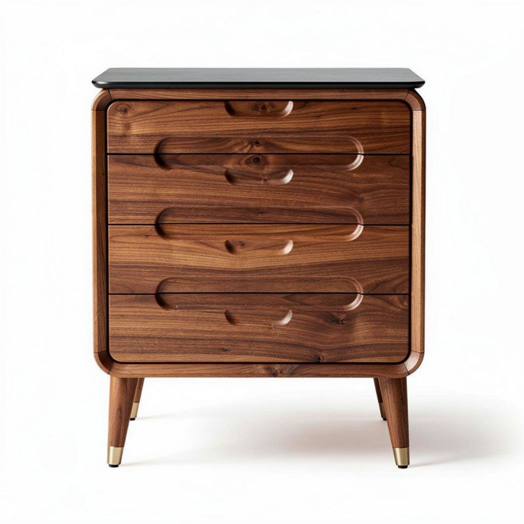 Commode en bois de chêne avec quatre tiroirs 80 x 40 x 90 cm