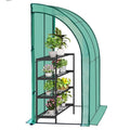 WOLTU Serre de Jardin avec Bâche PE Renforcée Imperméable, Serre d'hivernage Murale adossée, 200x100x210cm, Vert W0UETT0053(Blanc)