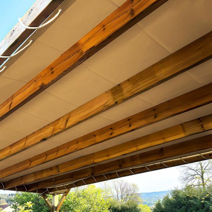 TECPLAST Toile Pergola Beige foncé 3x4 m LP506PR - Garantie 5 ans - Bâche Pergola ou Tonnelle étanche en PVC pour terrasse(Beige foncé/2 x 3 m)