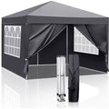 Tonnelle de Jardin,3X3m Tonnelle Pliante POP-UP avec 4 Parois Latérales - Tente Imperméable ,Protection du Soleil UV 50+(Bleu/2 x 2 m/4 rideaux)