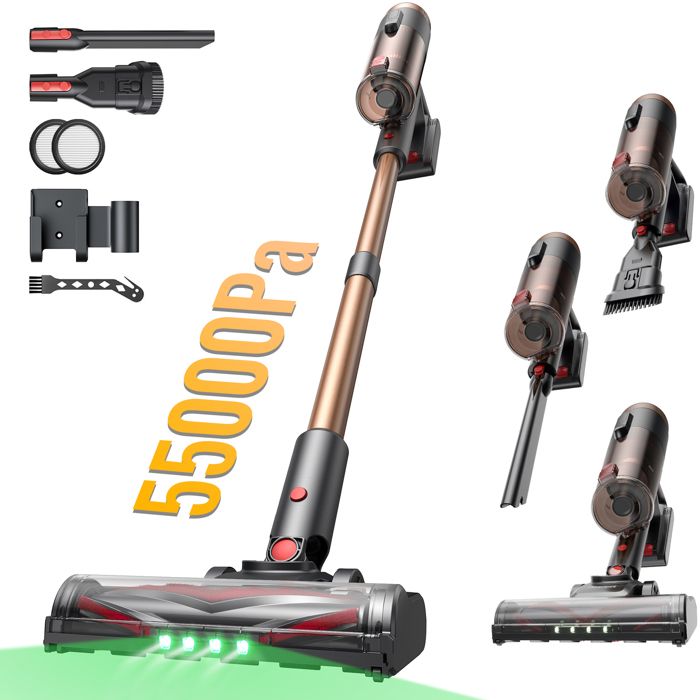 Proscenic aspirateur balai sans fil PO11 Ultra-Aspiration 55 kPa-Brosse Anti-Emmêlement - Pivot flexible à 180°- Design Autonome(P11)