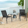 COSTWAY Lot de 2 Chaises de Jardin, Tissu Respirant, Chaises à Manger Empilables avec Accoudoirs, pour Patio Terrasse Porche, Noir(Noir/Lot de 1/Style 1)