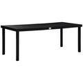 Outsunny - Table de jardin - Aluminium - 190x90x74cm - Noir(Noir/190 x 90 x 74 cm)