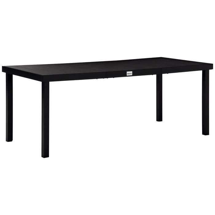Outsunny - Table de jardin - Aluminium - 190x90x74cm - Noir(Noir/190 x 90 x 74 cm)