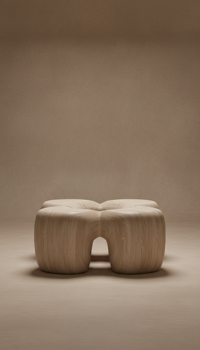 Table basse en noyer sculpté