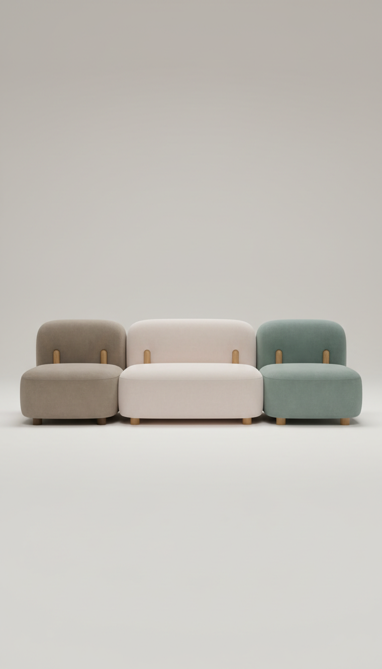 Canapé modulable en velours profond