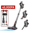 LAMZIEN Aspirateur Balai sans Fil, 45000PA/45min Autonomie, Filtration Efficace, Poils d'animaux/Tapis/Sols Durs(Gris/AB-V8)