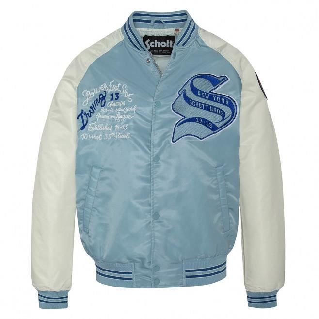 Blouson Schott Varsity PRINCETON 2 - SCHOTT - Bleu - 100% Nylon(L)