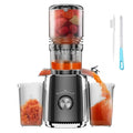 Extracteur de Jus de Fruits et Légumes,Ouverture de 128mm, Fonction de Mastication Inversée,Sans BPA avec 2 Tasses et Brosse(Noir)