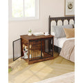 81cm Cage pour Chiens, Table d’Appoint, Niche Moderne pour Chiens, Cage pour Chiots,2 Portes, 55 x 81 x 67,5 cm, Marron Rustique(Marron rustique)