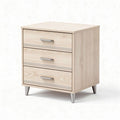 Table de chevet en bois avec trois tiroirs dimensions 45 x 40 x 50cm couleur beige clair