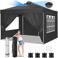 Tonnelle De Jardin 3x3 Tonnelle Pliante Tente, Barnum Pliant avec 4 Panneaux Latéraux, à Hauteur RéGlable pour Commerciales, Noir(Blanc)