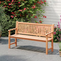 Banc de Jardin en Bois 3 Places COSTWAY, Dossier Incliné à Lattes, Accoudoirs, Charge 450 KG, 150 x 54 x 89 cm Banquette Exterieur(Charge : 450 kg/2 places)