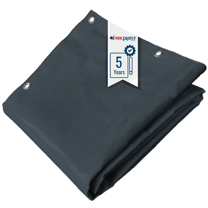 TECPLAST Bâche pour Carport 4x6 m LP506CP Gris anthracite - Garantie 5 ans - Toile PVC étanche pour abri de voiture(Gris anthracite/2 x 3 m)