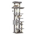 Arbre à chat - FARVEE - Arbre à chat multi-niveau avec griffoirs, escalade, hamac et niches, hauteur 188 cm - Gris clair(Gris clair)