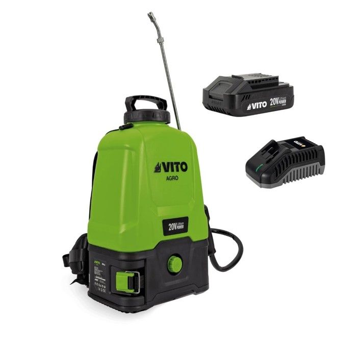 Pulvérisateur à Batterie 20V - 16L Batterie Lithium 2Ah + Chargeur Végetaux jardin toitures VITO(Pulvérisateur + batterie 2 Ah)