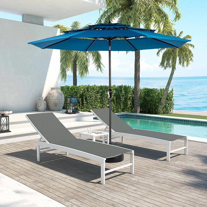 Parasol - Gutent - Rectangulaire - Bleu - 294x294cm - Mât déporté(Bleu)