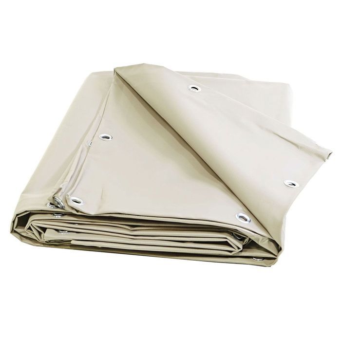 TECPLAST Bâche pour Carport Ivoire 2,5x3 m XP640CP - Garantie 10 ans - Toile PVC étanche pour abri de voiture - Made in France(Ivoire/10 x 12 m)