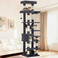 Arbre à chat - GARVEE - Arbre à chat multi-niveau avec griffoirs, escalade, hamac et niches, hauteur 188 cm - Gris foncé(Gris foncé)