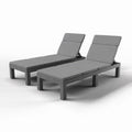 Bain de Soleil, Lot de 2, Chaises Longues, Mobilier de Jardin Extérieur, Dossier Réglable avec Coussin Confortable, Gris(Gris)