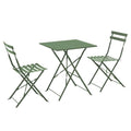 Table de jardin et 2 chaises acier 60 cm vert cactus Rome - Oviala(Vert cactus)